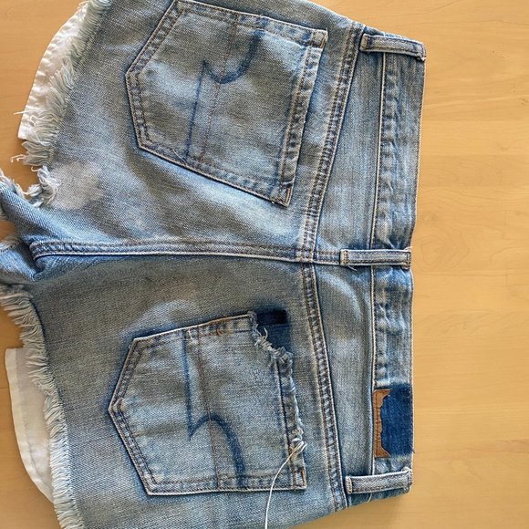 Vintage High Rise Festival Distressed Denim Shorts - Picture 3 of 5